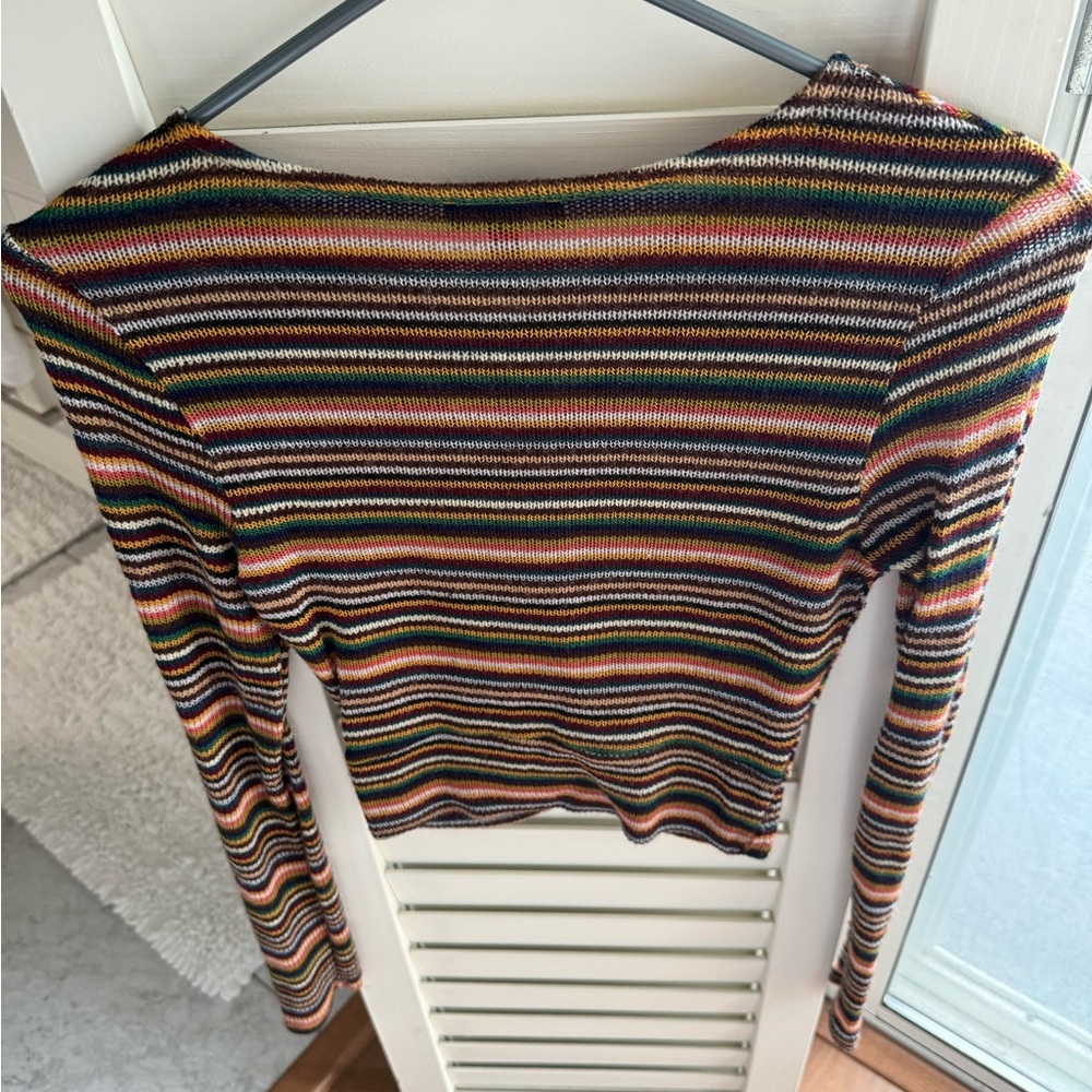 Long sleeve multi colored crop top